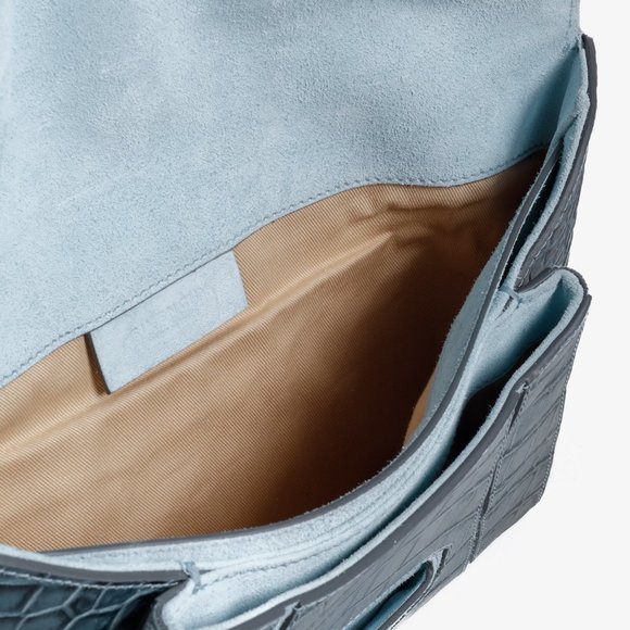 Givenchy Aqua Blue Crocodile Embossed Leather Antigona Clutch - Picture 8 of 10